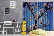 3D Spring Cherry Blossom Branch Blue Sky Curtains and Drapes GD 3916- Jess Art Decoration