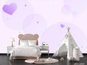 3D Hand Drawn Purple Heart Wall Mural Wallpaper LQH 445- Jess Art Decoration