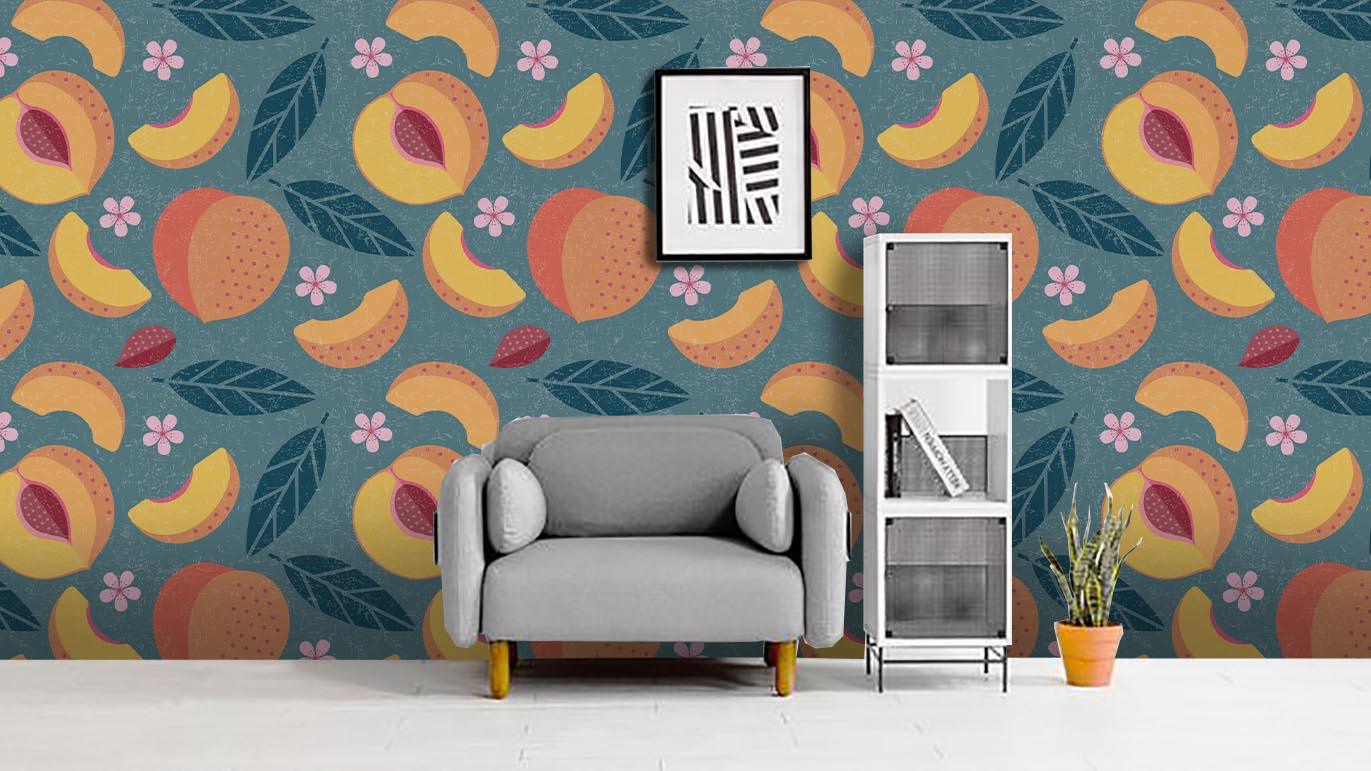 3D Yellow Peach Wall Mural Wallpaper 42- Jess Art Decoration