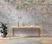 3D Watercolor Pink Floral Leaf Wall Mural Wallpaper LQH 637- Jess Art Decoration