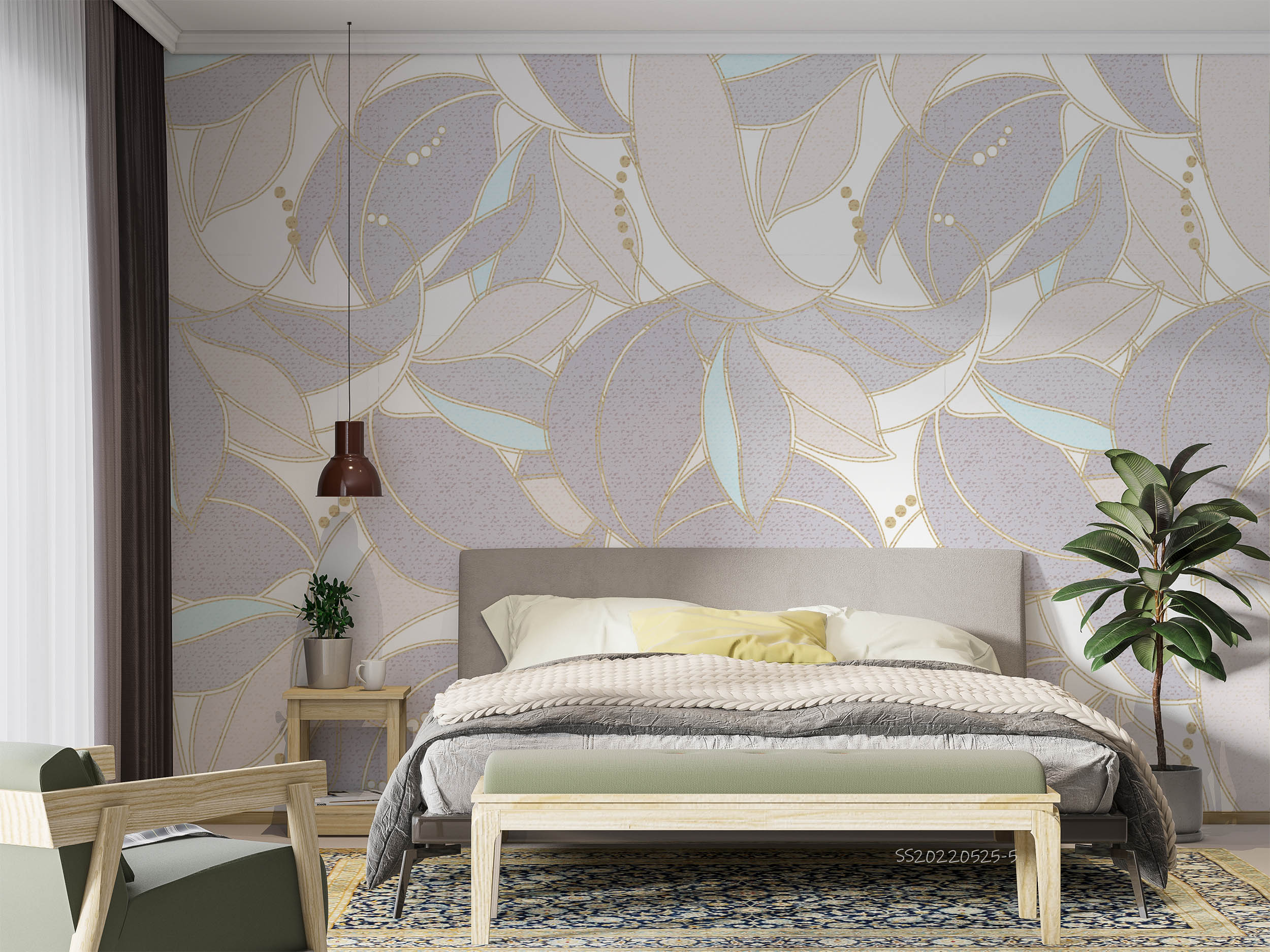 3D Light Color Leaf Pattern Background Wall Mural Wallpaper GD 983- Jess Art Decoration
