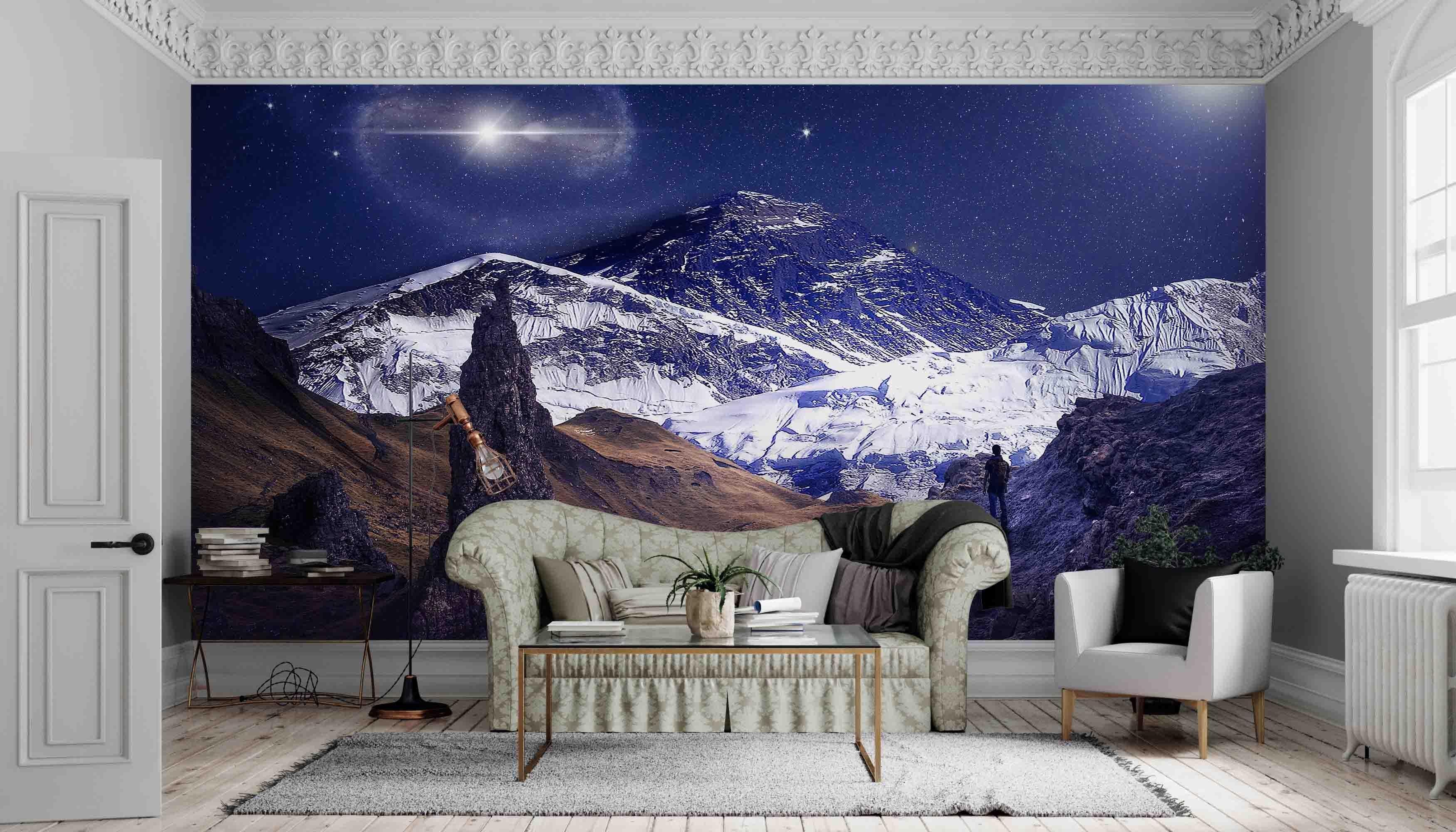 3D Starry Snow Mountain Wall Mural Wallpaper A101 LQH- Jess Art Decoration
