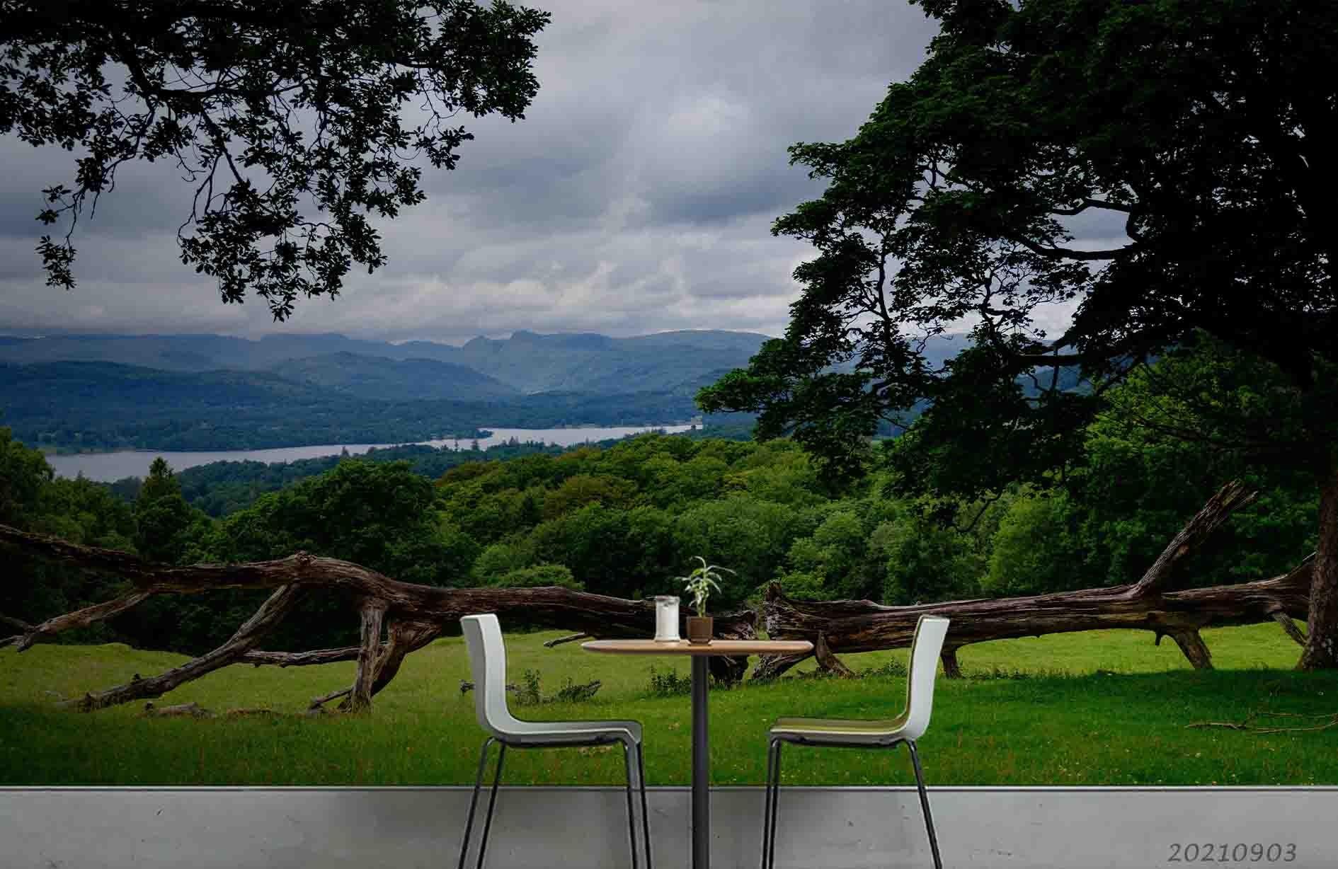 3D Green Forest Nature Landscape Wall Mural Wallpaper LQH 202- Jess Art Decoration