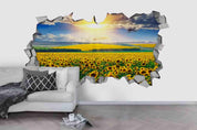 3D Sunflower Field Damage Wall Mural Wallpaper 71- Jess Art Decoration