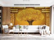 3D Golden Big Tree Wall Mural Wallpaper SWW5081- Jess Art Decoration