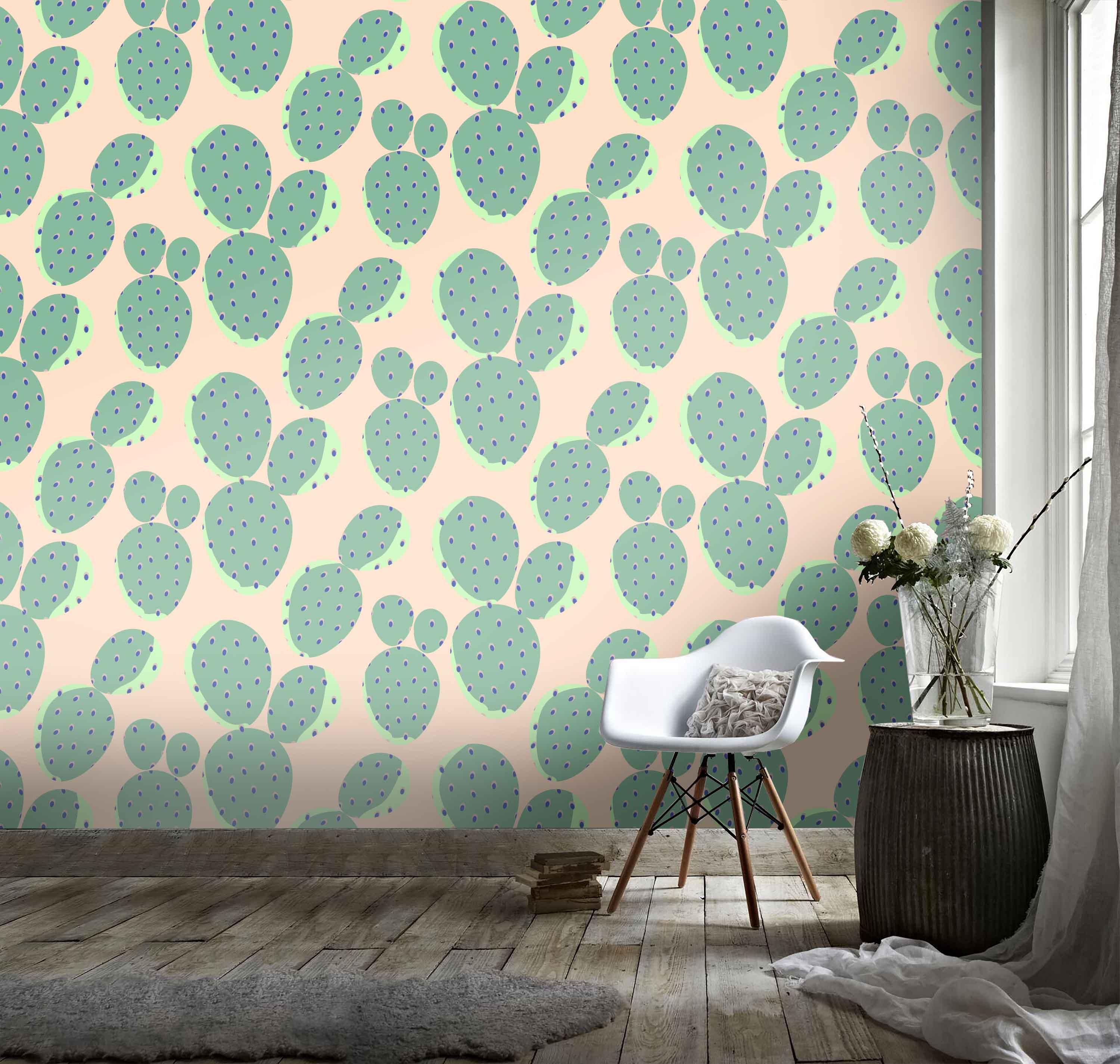 3D Green Cactus Pattern Wall Mural Wallpaper 78- Jess Art Decoration