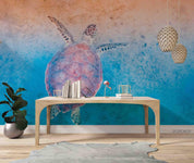 3D Hand-painted Fantasy Ocean Beach Turtle Wall Mural Wallpaper SWW1645- Jess Art Decoration