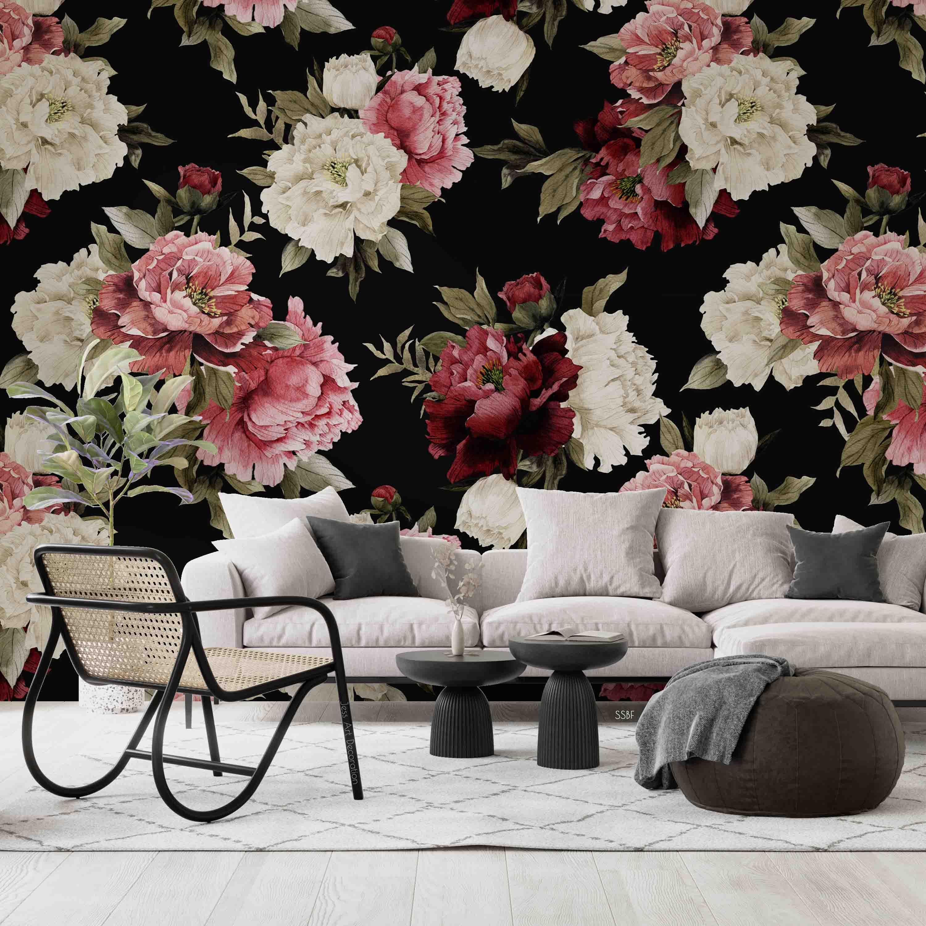3D Vintage Blooming Peony Pattern Wall Mural Wallpaper GD 3533- Jess Art Decoration