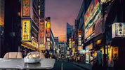 3D Night City Street View Busy Business District Wall Mural Wallpaper SWW5006- Jess Art Decoration