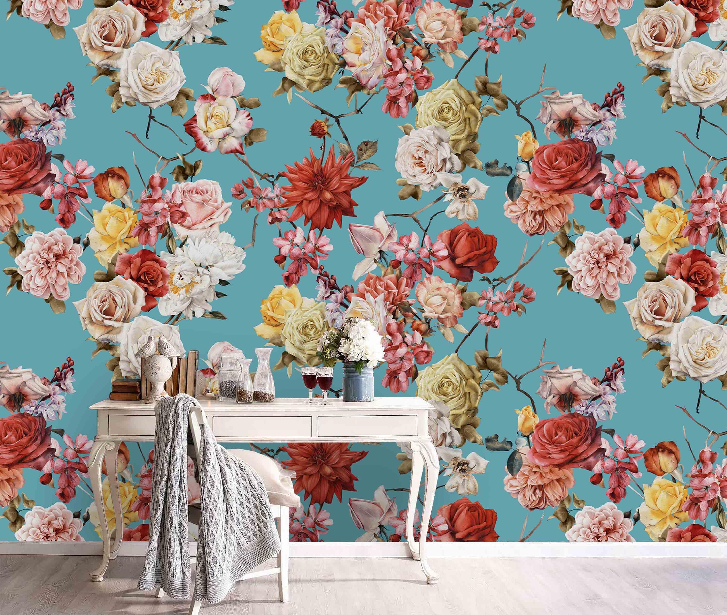 3D Flower Branch Wall Mural Wallpaper 81- Jess Art Decoration