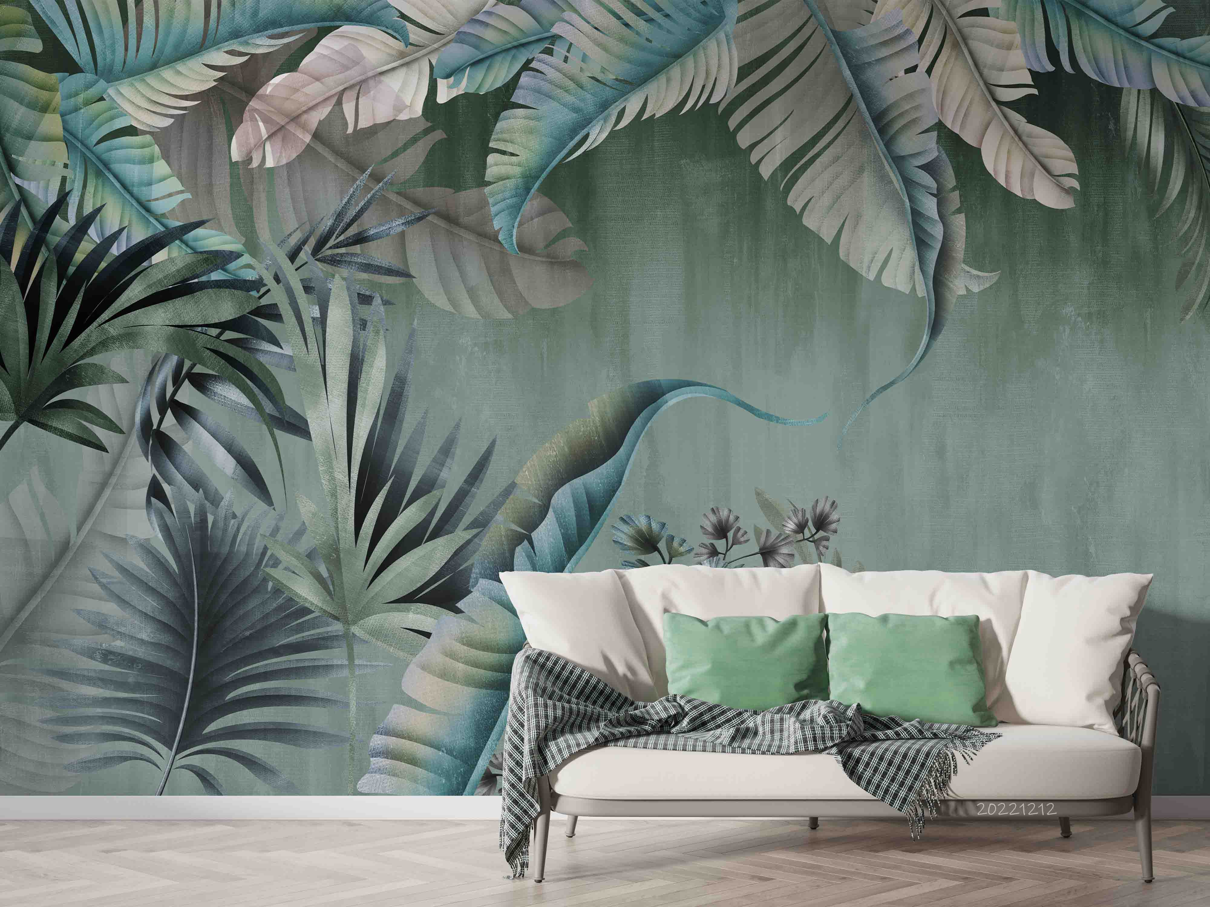 3D Modern Tropical Plant Leaf Wall Mural Wallpaper GD 1747- Jess Art Decoration