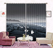 3D Landscape Ocean Beach Ice Mountain Curtains and Drapes GD 4292- Jess Art Decoration