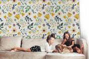 3D Fresh Floral Leaves White Background Wall Mural Wallpaper GD 288- Jess Art Decoration
