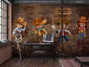 3D Cartoon Western Cowboy Wall Mural Wallpaper LQH 127- Jess Art Decoration
