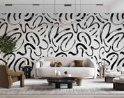 3D Abstract Black White Line Pattern Wall Mural Wallpaper GD 4595- Jess Art Decoration