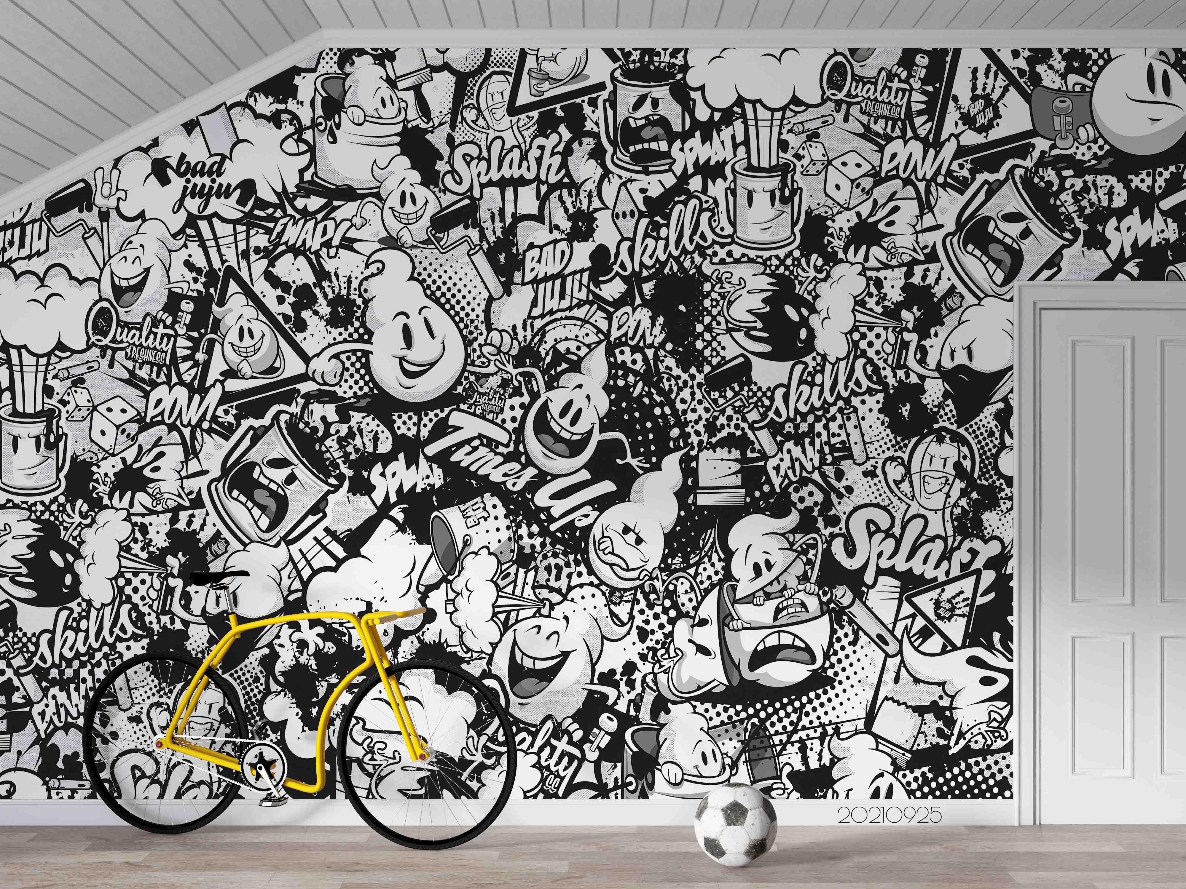 3D Abstract Graffiti Pattern Wall Mural Wallpaper LQH 338- Jess Art Decoration