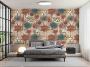 3D Vintage Colorful Blooming Lotus Art Wall Mural Wallpaper GD 1931- Jess Art Decoration