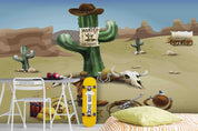 3D Hand Drawn Desert Cactus Cowboy Decoration Wall Mural Wallpaper LQH 84- Jess Art Decoration