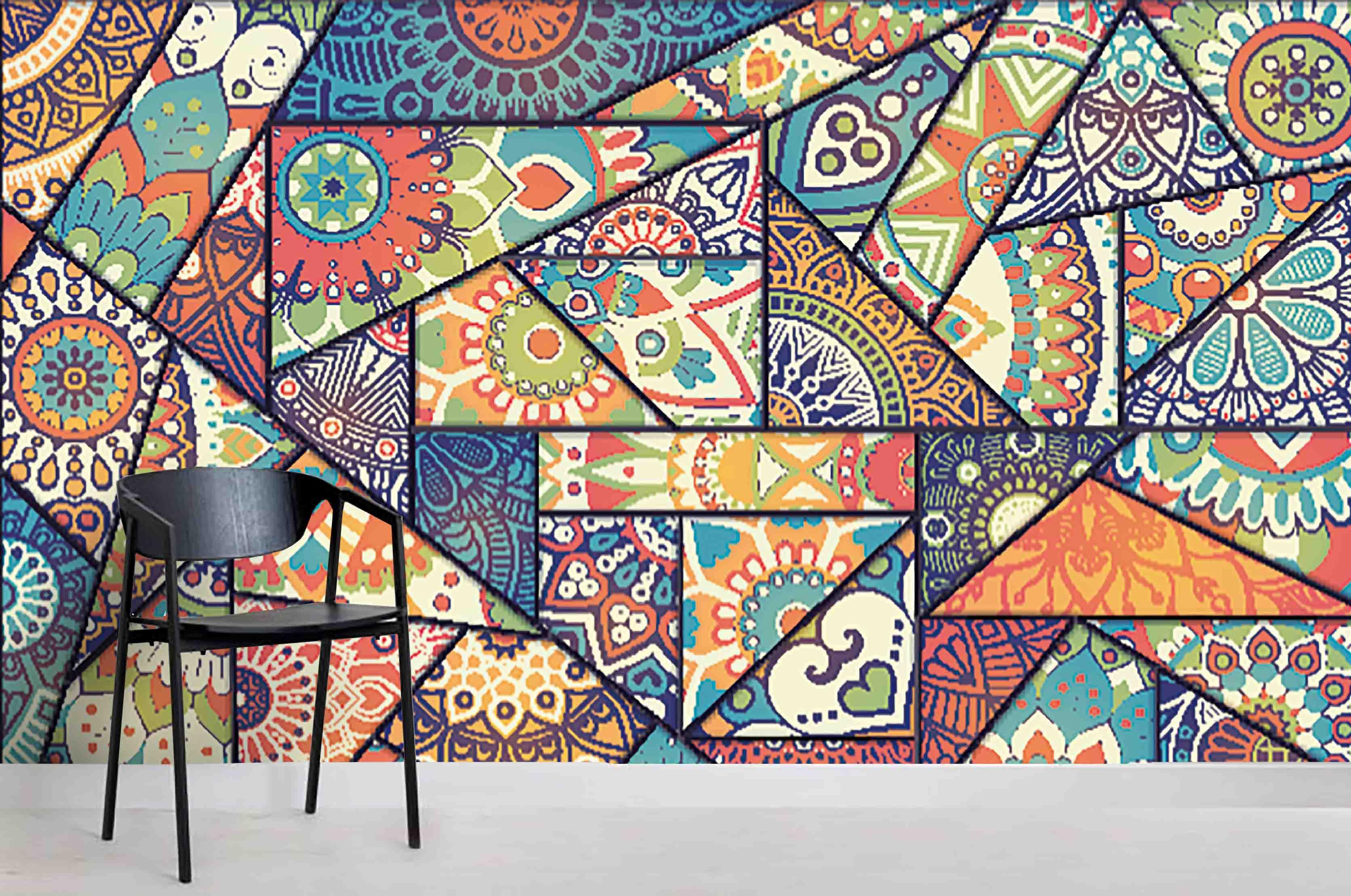 3D Color Graffiti Geometric Puzzle Wall Mural Wallpaper 10- Jess Art Decoration
