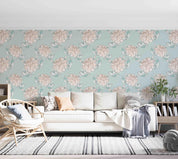 3D Vintage Blooming Peony Blue Background Wall Mural Wallpaper GD 3671- Jess Art Decoration