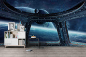 3D Space Probe Planet Earth Spaceship Interior Wall Mural Wallpaper LXL- Jess Art Decoration