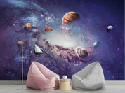 3D Nebula Jupiter Space planet nebula space mural wall mural wallpaper for kids room
