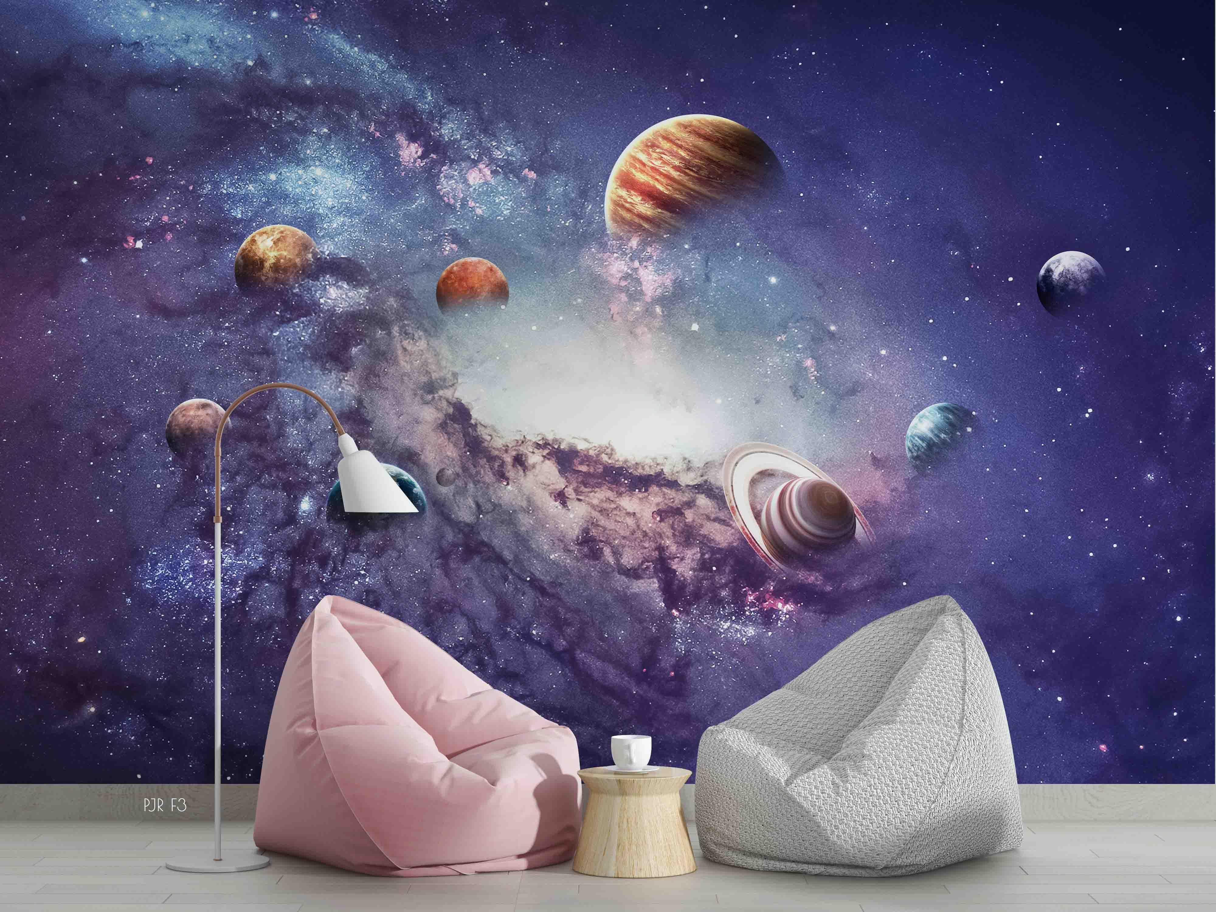 3D Nebula Jupiter Space planet nebula space mural wall mural wallpaper for kids room
