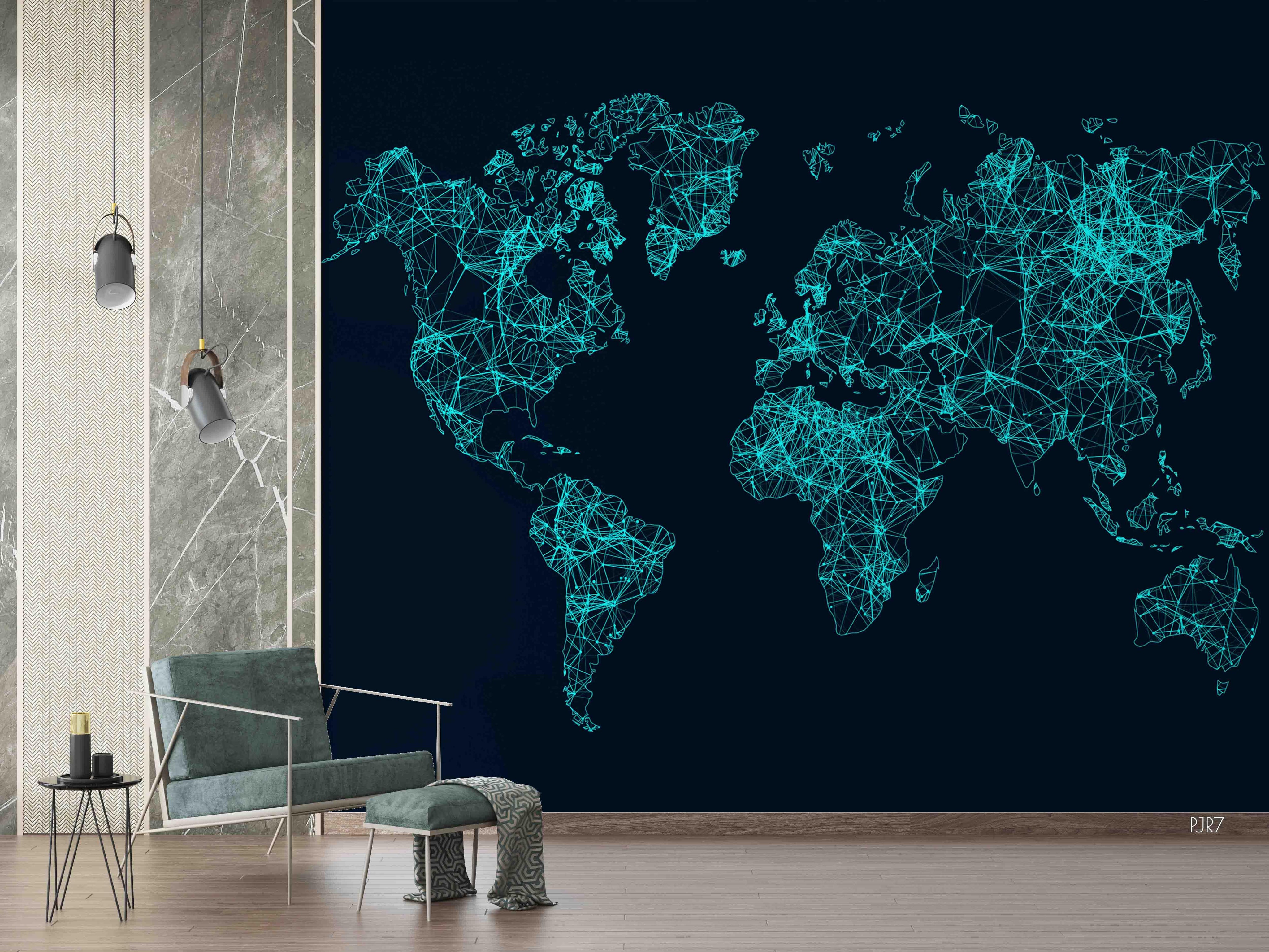 3D World Map Wall Mural Wallpaper WJ 6697- Jess Art Decoration