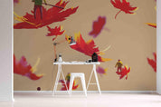 3D Maple Autumn Man Illustration Painting Wall Mural Wallpaper GD 4173- Jess Art Decoration
