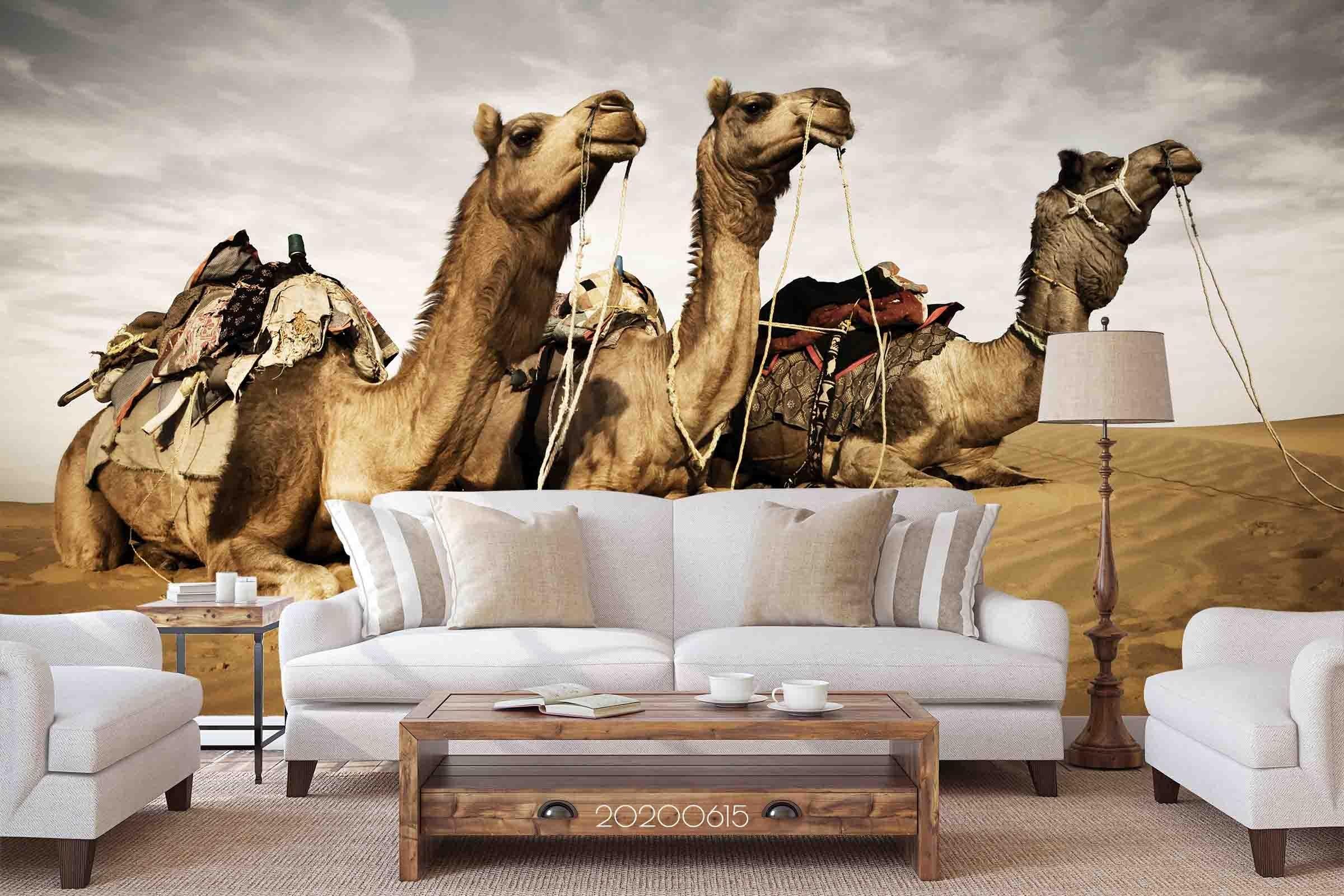 3D Desert Camel Wall Mural Wallpaper A013 LQH- Jess Art Decoration