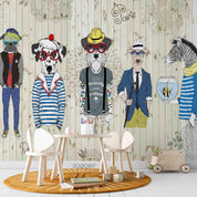 3D Fashion Animal Wood Board Wall Mural Wallpaper LQH 32- Jess Art Decoration