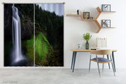 3D Green Forest Tree Nature Landscape Curtains and Drapes LQH 30- Jess Art Decoration