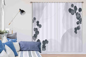 3D Watercolor Geometric Arc Circle Grey Curtains and Drapes LLL 392- Jess Art Decoration