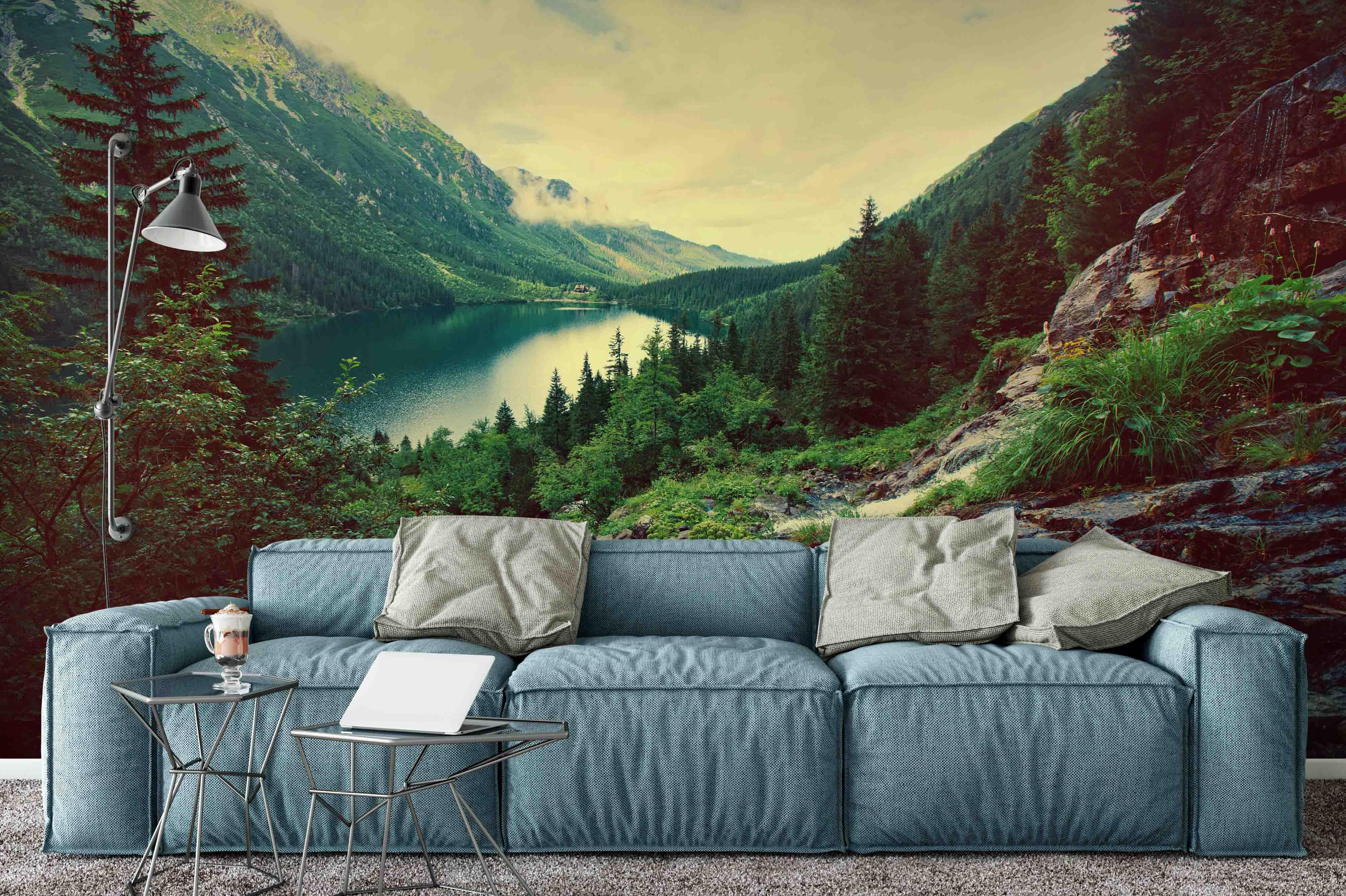 3D mountains rivers wall mural wallpaper 6- Jess Art Decoration