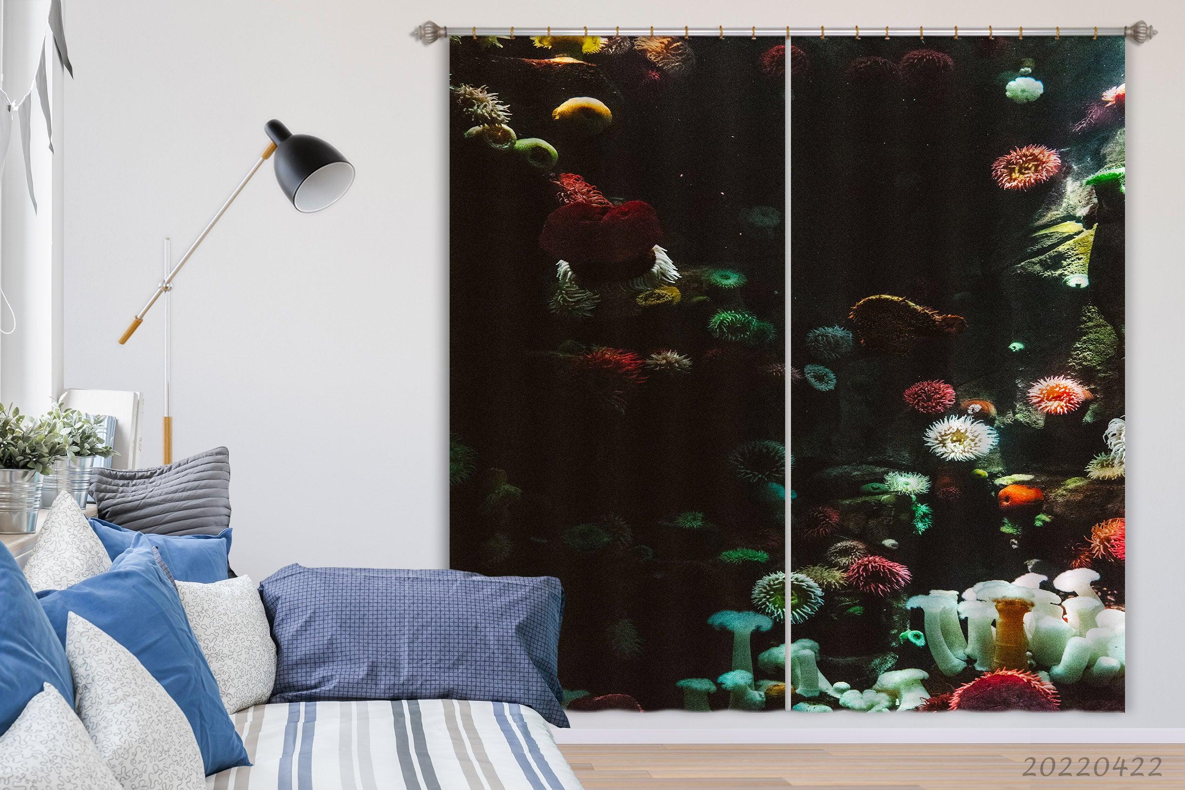 3D Landscape Ocean Creature Anemone Colorful Curtains and Drapes GD 4190- Jess Art Decoration