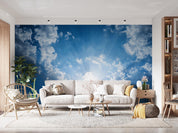 3D Blue Sky Cloud Sunbeam Scenery Wall Mural Wallpaper GD 207- Jess Art Decoration