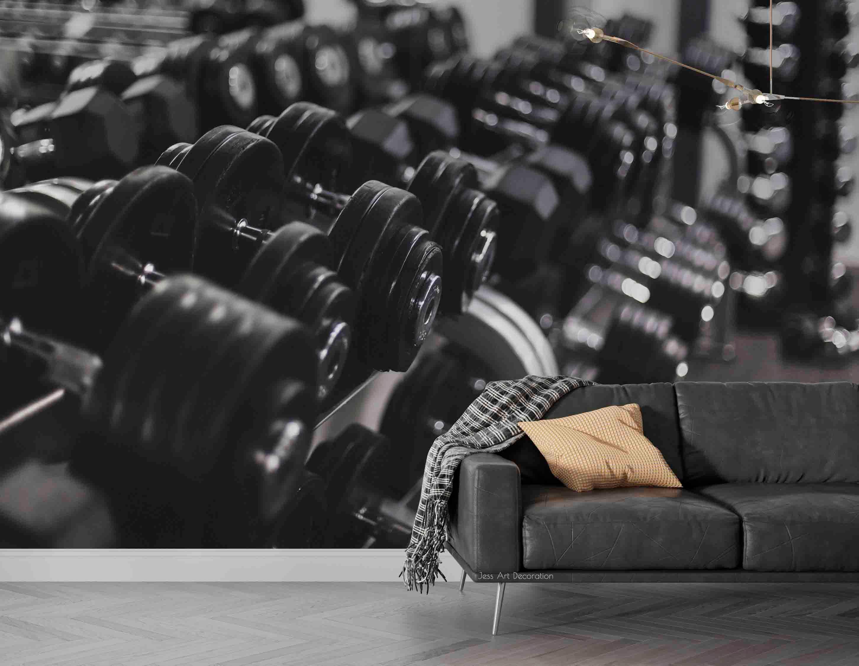 3D Fitness Equipment Dumbbell Wall Mural Wallpaper GD 3000- Jess Art Decoration