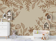 3D Retro Leaf Pine Cone Wall Mural Wallpaper LQH 346- Jess Art Decoration