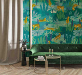 3D Tropical Green Plants Tiger Wall Mural Wallpaper 43 LQH- Jess Art Decoration