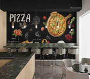 3D Hand Drawn Food Pizza Wall Mural Wallpaper LQH 94- Jess Art Decoration