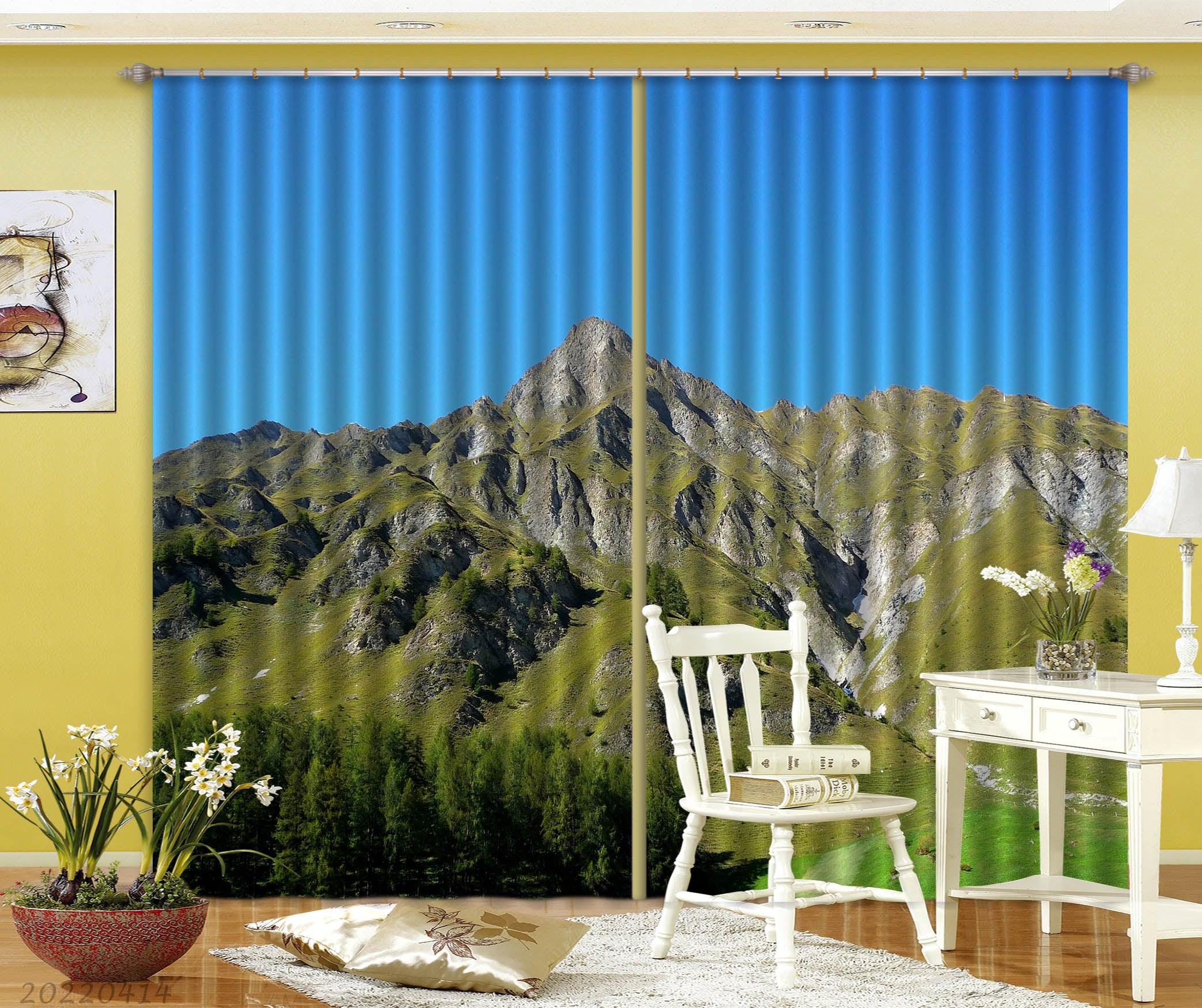 3D Landscape Nature Forest Wilderness Mountain Curtains and Drapes GD 4098- Jess Art Decoration