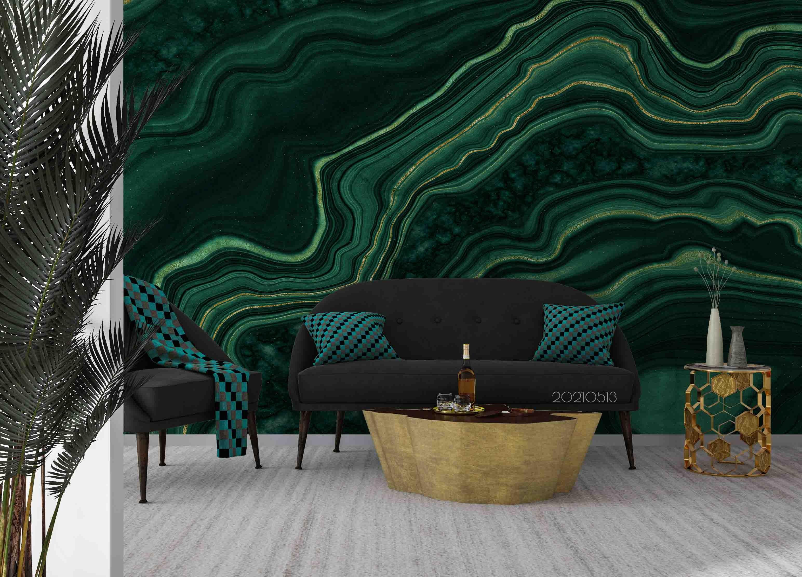 3D Abstract Green Marble Texture Wall Mural Wallpaper LQH 193- Jess Art Decoration