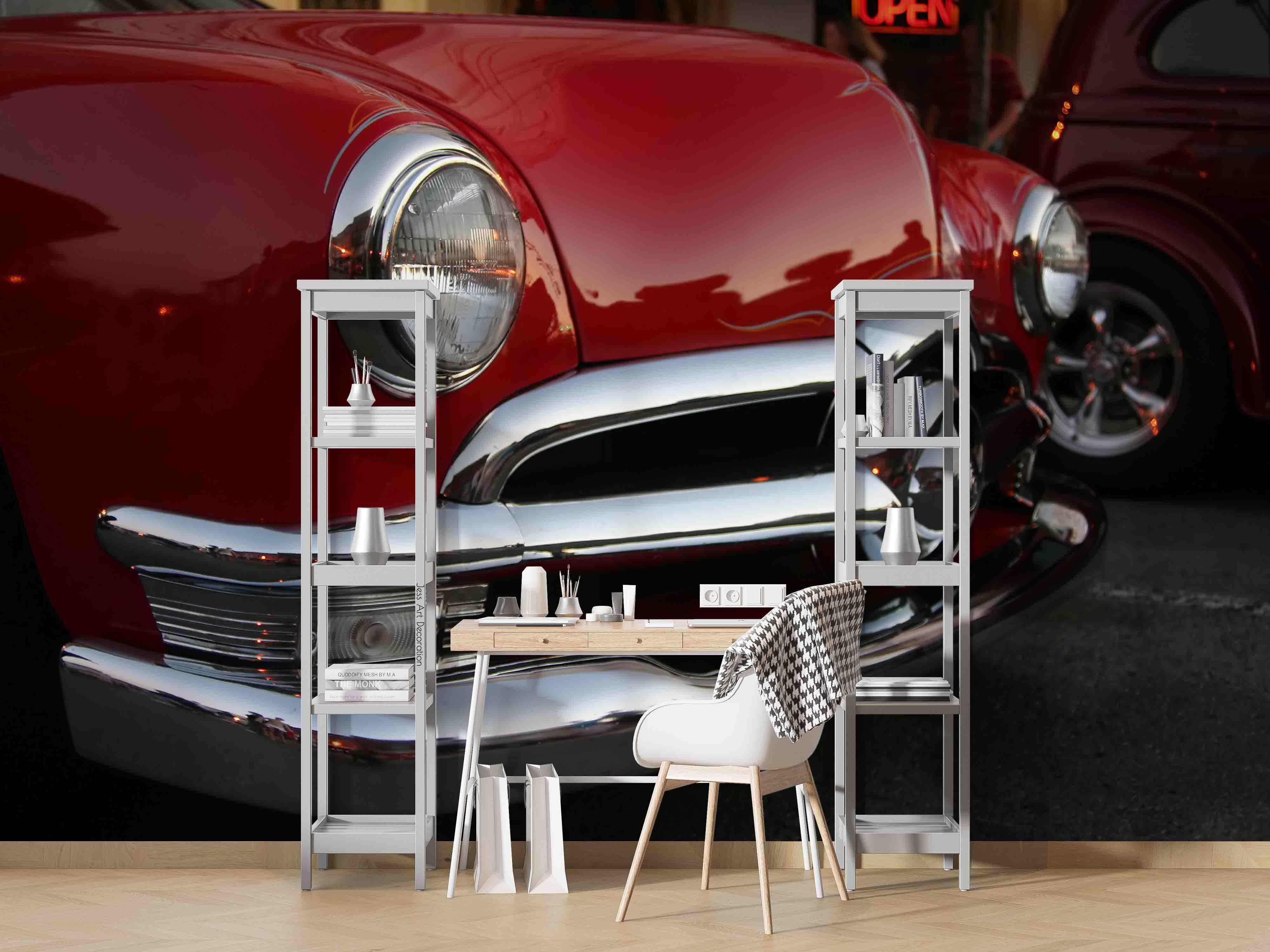 3D American Retro Car Front Pattern Wall Mural Wallpaper GD 3267- Jess Art Decoration