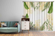 3D Watercolor Tropical Floral Plant Leaf Green Curtains and Drapes LLL 343- Jess Art Decoration