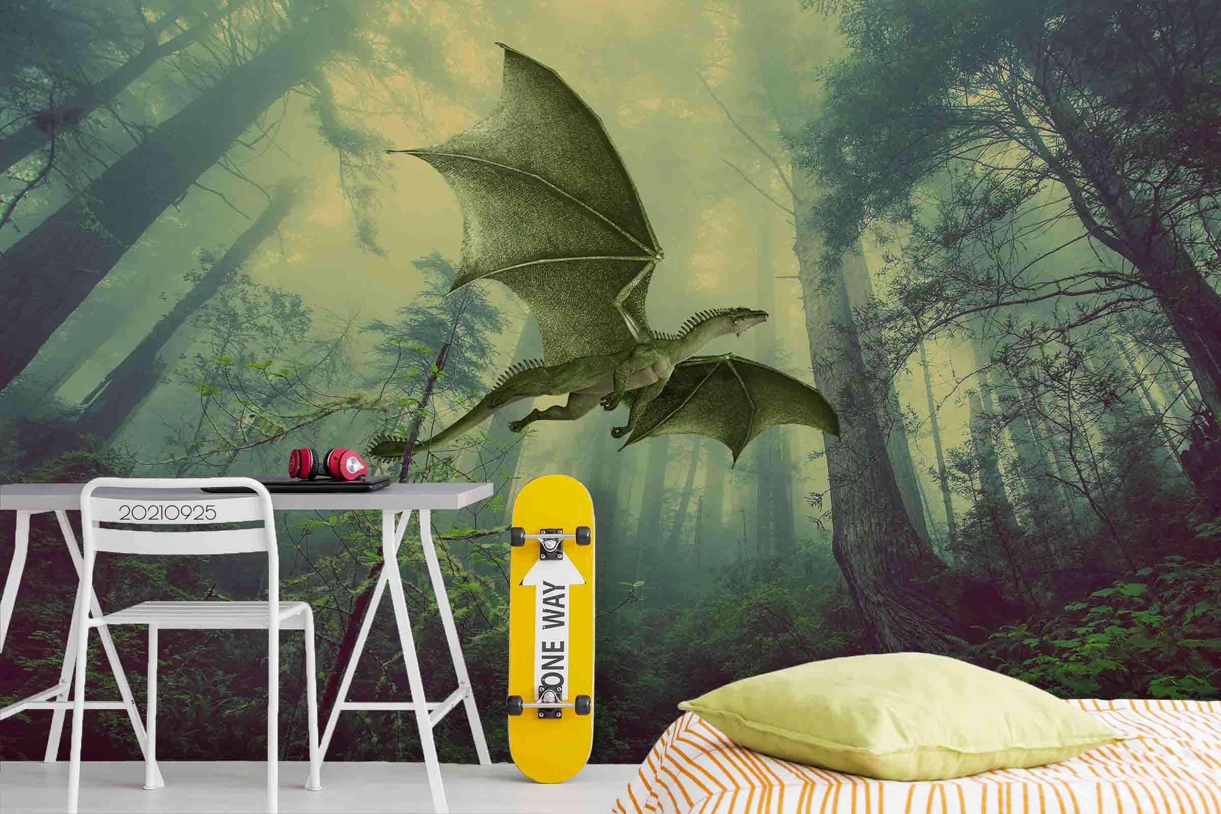 3D Ancient Forest Dinosaur Animal Wall Mural Wallpaper LQH 284- Jess Art Decoration
