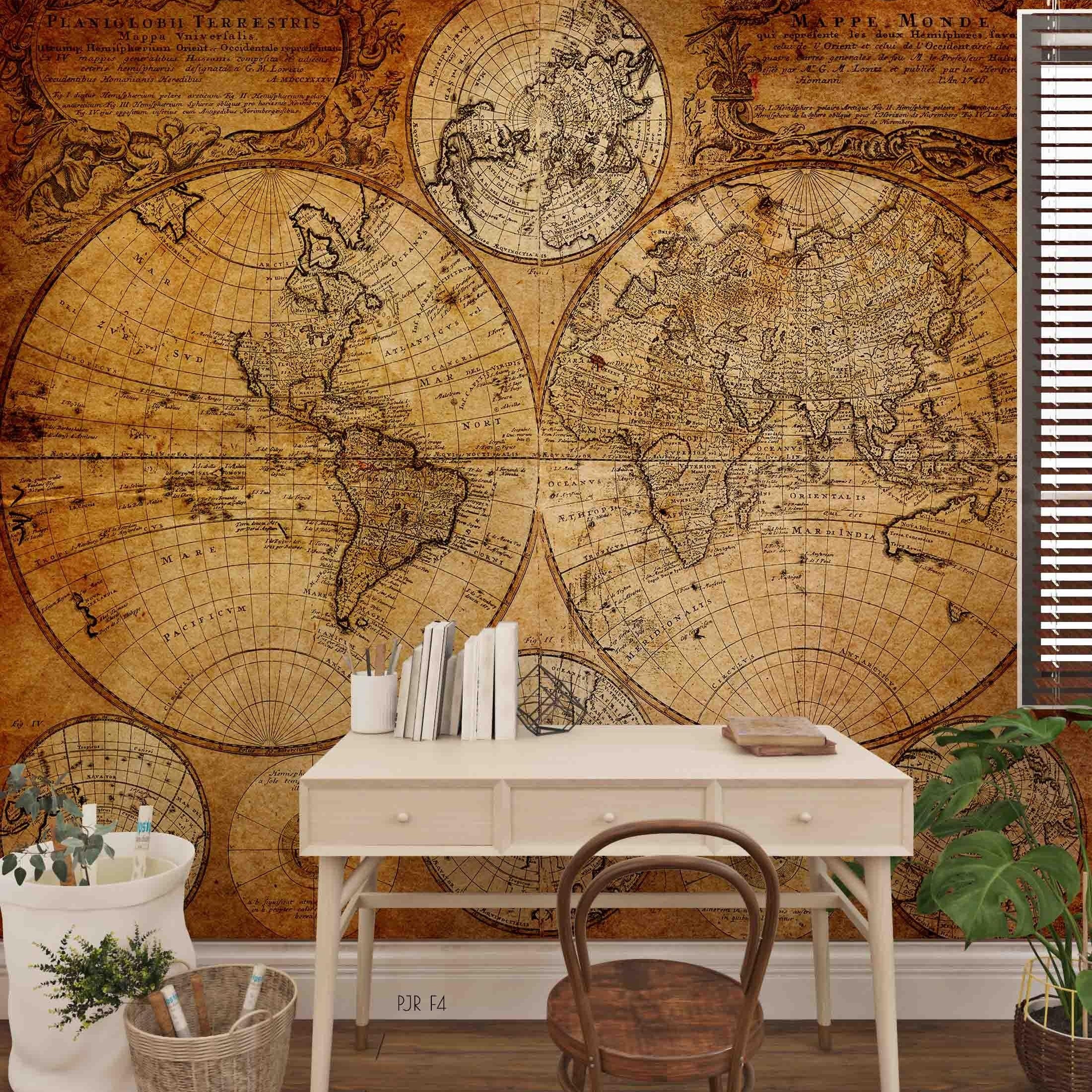 3D Vintage World Map Wall Mural Wallpaper WJ 5222- Jess Art Decoration