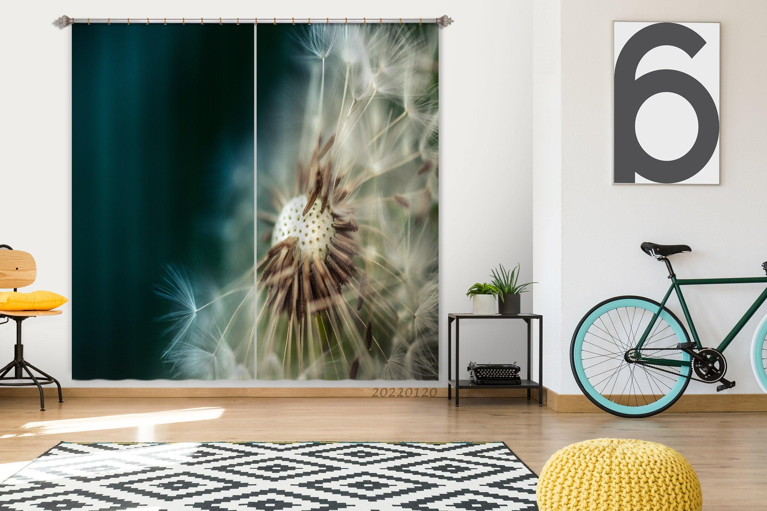 3D Dandelion Pattern Curtains and Drapes GD 1673- Jess Art Decoration