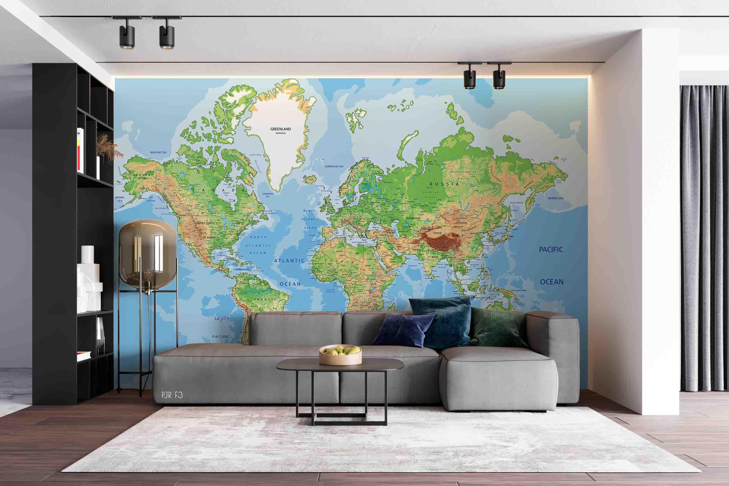 3D Colorful World Map Wall Mural Wallpaper LXL 776- Jess Art Decoration