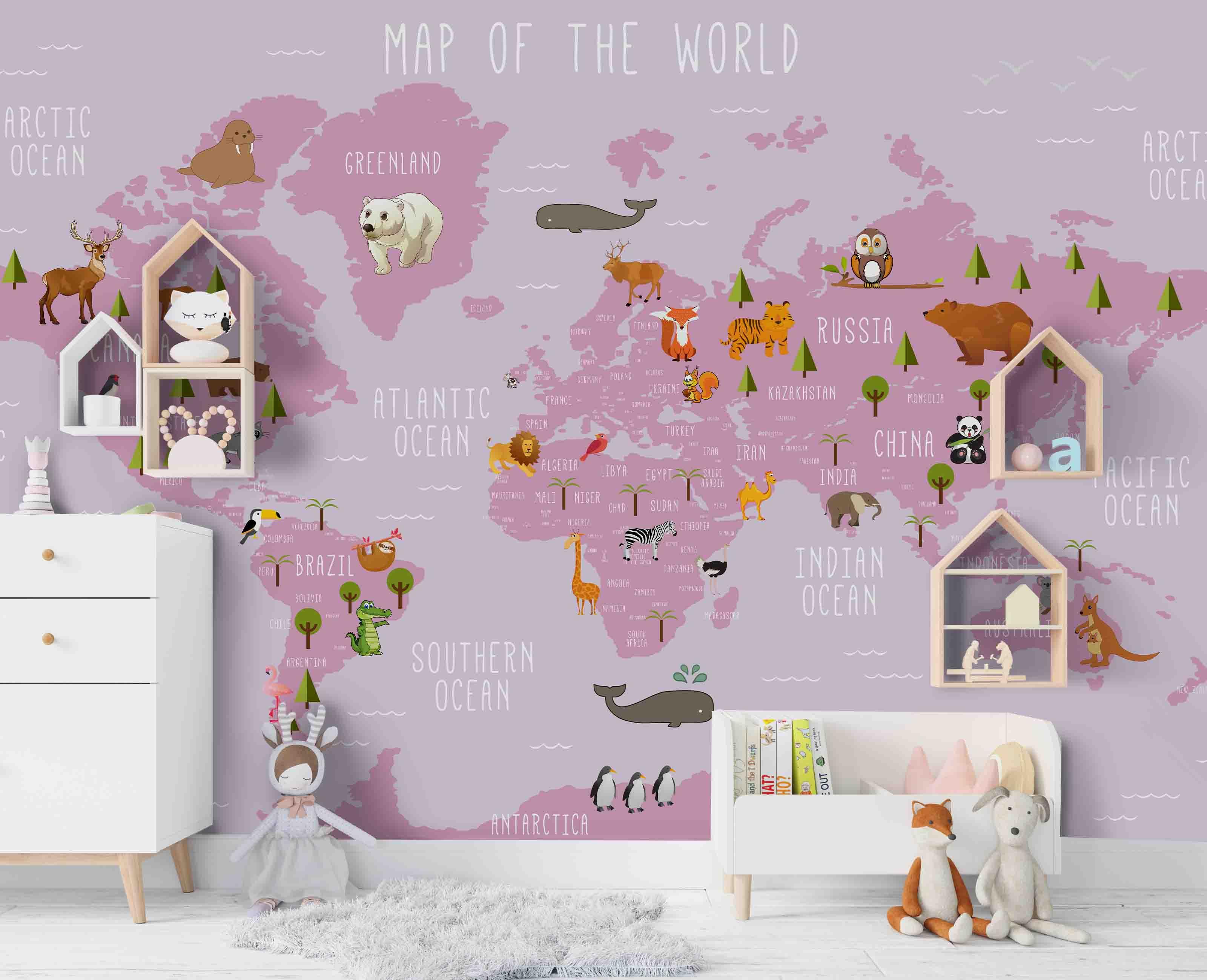 3D world map wall mural wallpaper 14- Jess Art Decoration