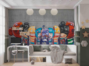 3D Colourful Monster Street Art colourful monster street art mural wall mural wallpaper for teen room - view 4